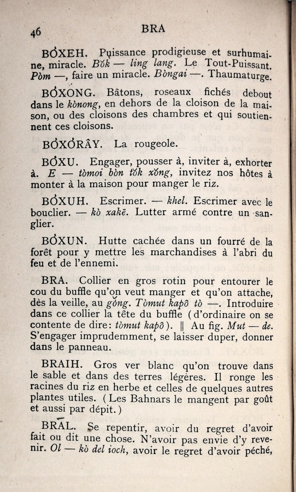 Dictionnaire Bahnar-Français, P.X. Dourisboure / lettre B: lettre Br / Dourisboure, P.X. /  Viet Nam/ Viet Nam