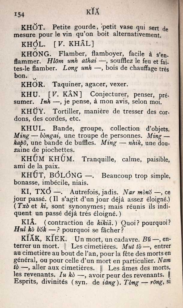 Dictionnaire Bahnar-Français, P.X. Dourisboure / lettre K: lettre KI / Dourisboure, P.X. /  Viet Nam/ Viet Nam