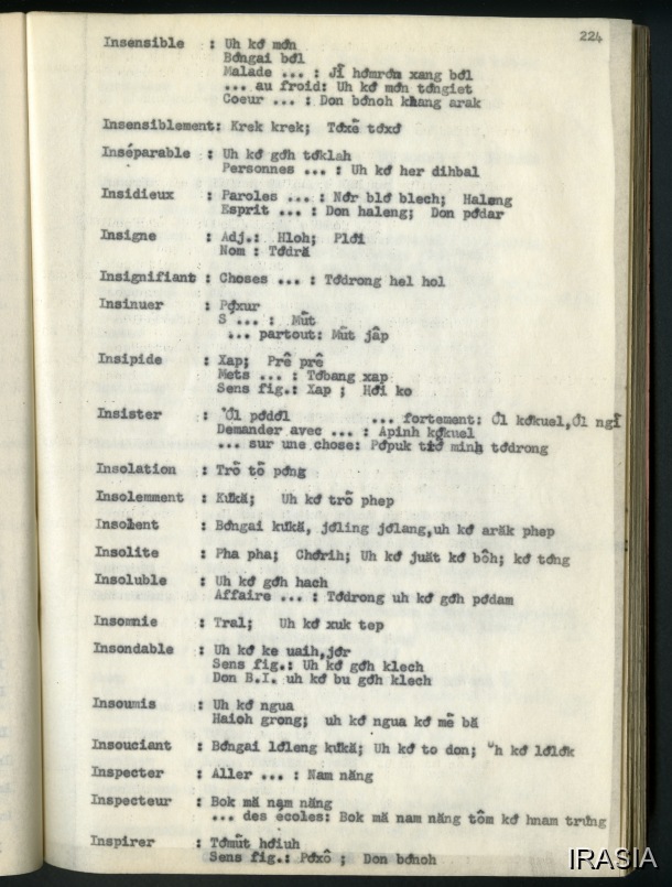 Lexique : dictionnaire français - bahnar EN / Lexique : dictionnaire français - bahnar EN / Léger, Daniel / 
