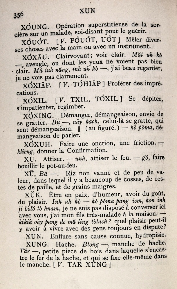 Dictionnaire Bahnar-Français, P.X. Dourisboure / lettre X: lettre XU / Dourisboure, P.X. /  Viet Nam/ Viet Nam