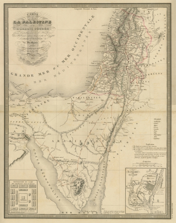 General historical maps / Carte de la Palestine et de l'Arabie Pétrée jusqu'à l'avènement du Messie / J. Andriveau-Goujon /  Egypt/ Égypte
