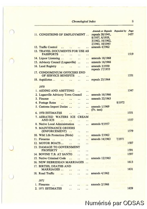 Règlementation Conjointe des Nouvelles-Hébrides, Tome 1 / Règlementation Conjointe des Nouvelles-Hébrides, Tome 1 / Commissaires, Résidents / Vanuatu/ Vanuatu