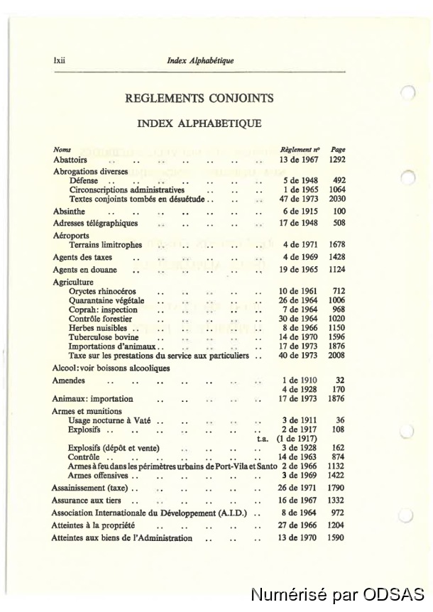 Règlementation Conjointe des Nouvelles-Hébrides, Tome 1 / Règlementation Conjointe des Nouvelles-Hébrides, Tome 1 / Commissaires, Résidents /  Vanuatu/ Vanuatu