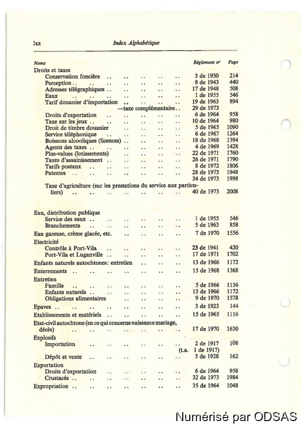 Règlementation Conjointe des Nouvelles-Hébrides, Tome 1 / Règlementation Conjointe des Nouvelles-Hébrides, Tome 1 / Commissaires, Résidents / Vanuatu/ Vanuatu