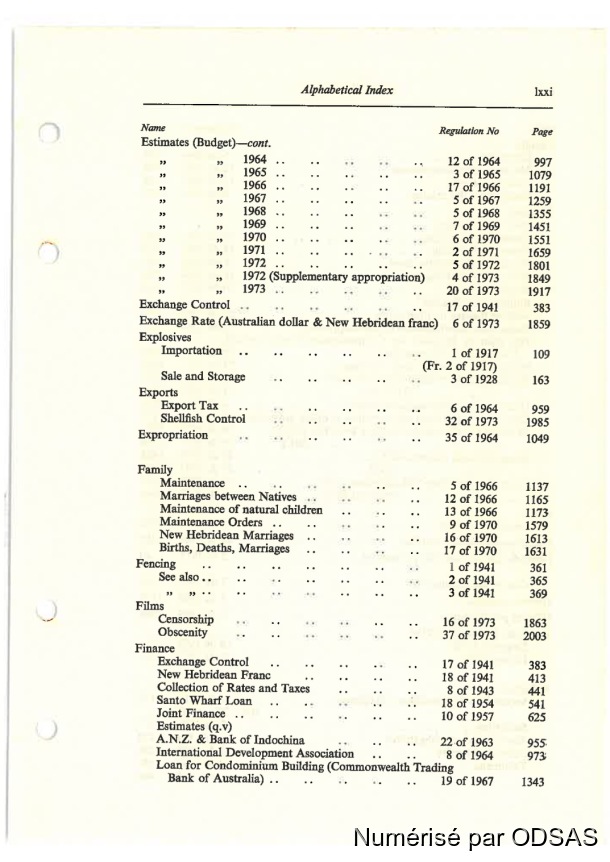 Règlementation Conjointe des Nouvelles-Hébrides, Tome 1 / Règlementation Conjointe des Nouvelles-Hébrides, Tome 1 / Commissaires, Résidents / Vanuatu/ Vanuatu
