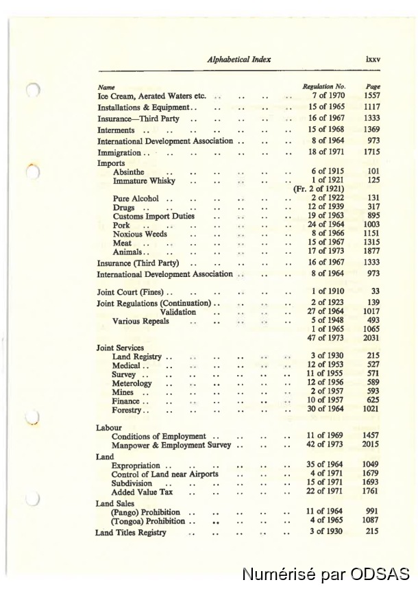 Règlementation Conjointe des Nouvelles-Hébrides, Tome 1 / Règlementation Conjointe des Nouvelles-Hébrides, Tome 1 / Commissaires, Résidents /  Vanuatu/ Vanuatu