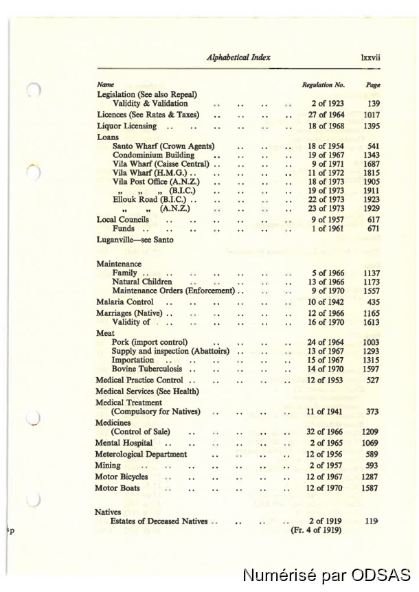 Règlementation Conjointe des Nouvelles-Hébrides, Tome 1 / Règlementation Conjointe des Nouvelles-Hébrides, Tome 1 / Commissaires, Résidents / Vanuatu/ Vanuatu