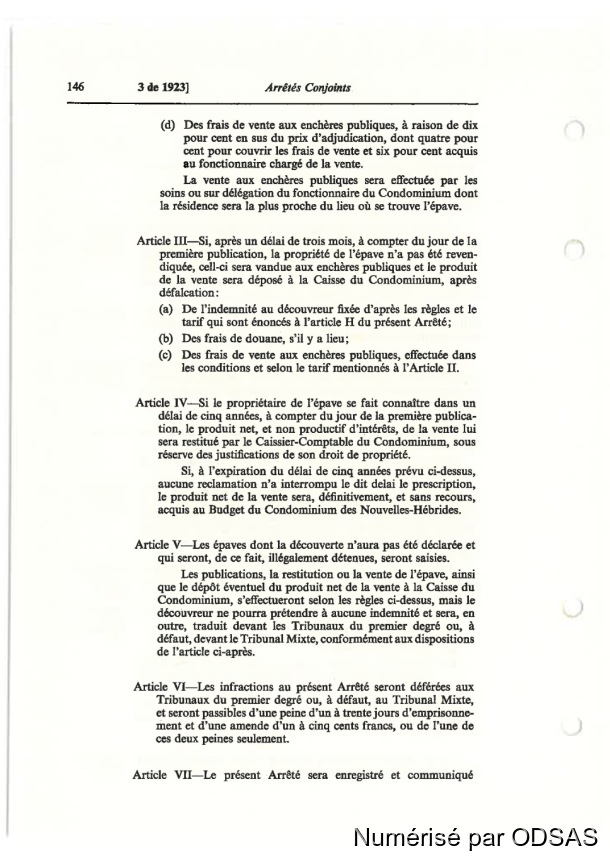 Règlementation Conjointe des Nouvelles-Hébrides, Tome 1 / Règlementation Conjointe des Nouvelles-Hébrides, Tome 1 / Commissaires, Résidents / Vanuatu/ Vanuatu