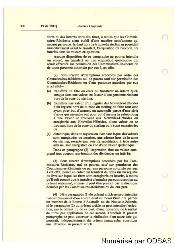 Règlementation Conjointe des Nouvelles-Hébrides, Tome 1 / Règlementation Conjointe des Nouvelles-Hébrides, Tome 1 / Commissaires, Résidents / Vanuatu/ Vanuatu