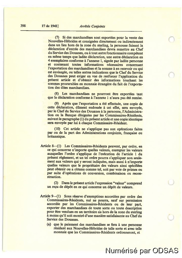 Règlementation Conjointe des Nouvelles-Hébrides, Tome 1 / Règlementation Conjointe des Nouvelles-Hébrides, Tome 1 / Commissaires, Résidents /  Vanuatu/ Vanuatu