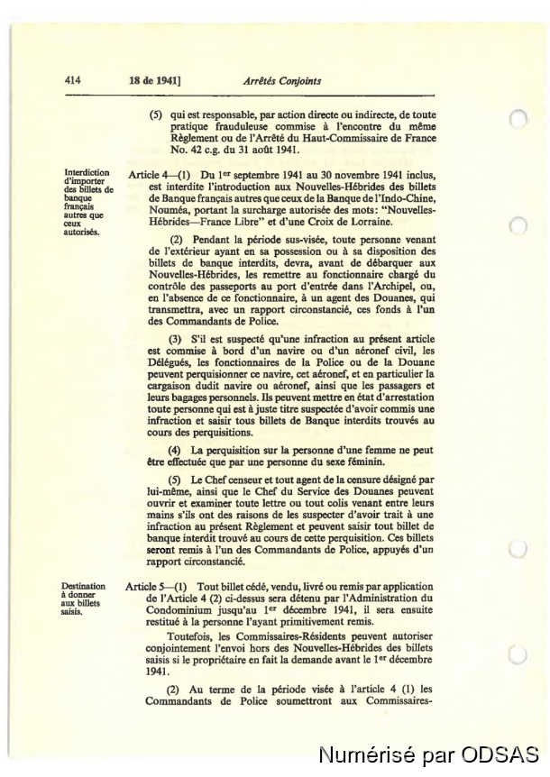 Règlementation Conjointe des Nouvelles-Hébrides, Tome 1 / Règlementation Conjointe des Nouvelles-Hébrides, Tome 1 / Commissaires, Résidents / Vanuatu/ Vanuatu