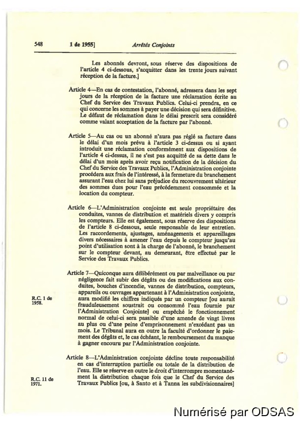 Règlementation Conjointe des Nouvelles-Hébrides, Tome 1 / Règlementation Conjointe des Nouvelles-Hébrides, Tome 1 / Commissaires, Résidents / Vanuatu/ Vanuatu