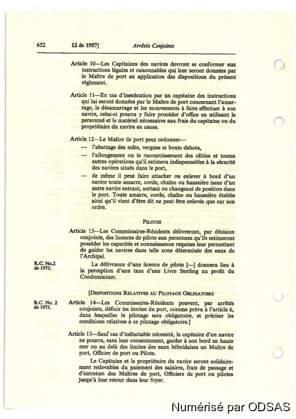 Règlementation Conjointe des Nouvelles-Hébrides, Tome 1 / Règlementation Conjointe des Nouvelles-Hébrides, Tome 1 / Commissaires, Résidents / Vanuatu/ Vanuatu