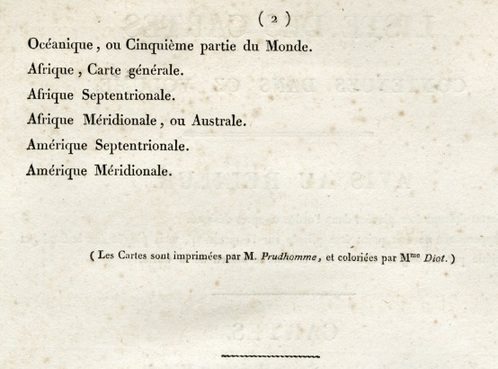 Précis de la Géographie universelle, M. Malte-Brun, 1810 / Liste des Cartes contenues dans ce volume (suite et fin) / Malte-Brun, Conrad / 