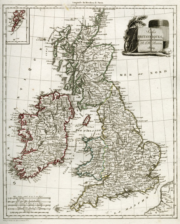 Précis de la Géographie universelle, M. Malte-Brun, 1810 / Iles Britanniques / J.B. Poirson / Angleterre, Irlande, Ecosse, Royaume Unis
