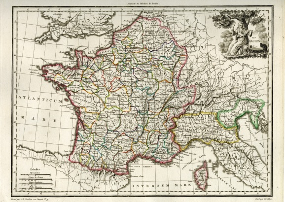 Atlas supplémentaire du Précis de la Géographie Universelle, Malte-Brun, 1812 / Les Gaules / Lapie, Pierre M.; Malte-Brun, Conrad / France