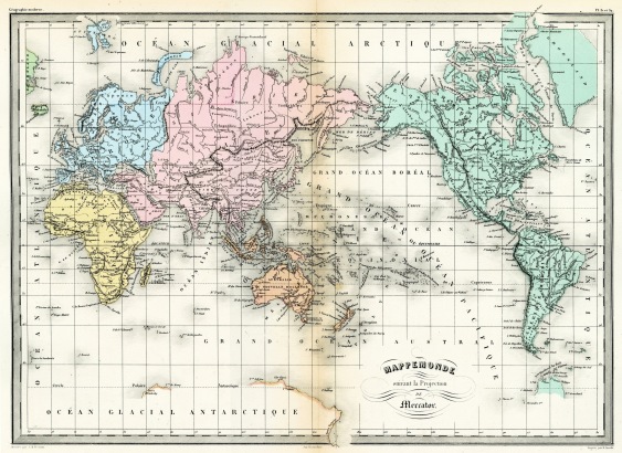 Atlas de Géogrpahie universelle, Malte-Brun / Mappe Monde / Malte-Brun / 