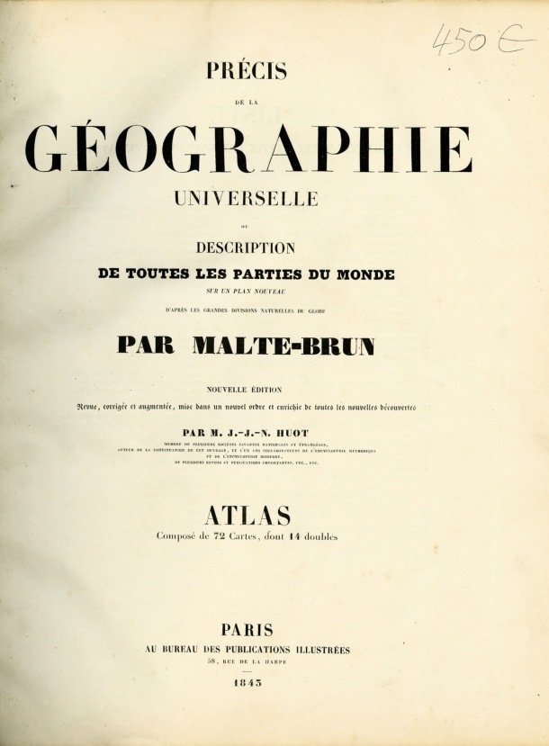 Précis de la Géographie universelle, M. Malte-Brun, 1845 / Couverture / Huot, Jean-Jacques-Nicolas; Malte-Brun, Conrad / 