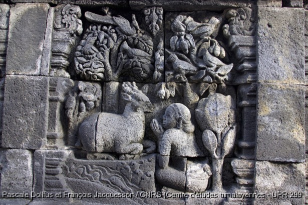 Borobudur > Galerie I > Balustrade supérieure : Histoire du cerf Ruru / Borobudur > Galerie I > Balustrade supérieure : Histoire du cerf Ruru / Dollfus, Pascale; Jacquesson, François /  Indonesia/ Indonésie