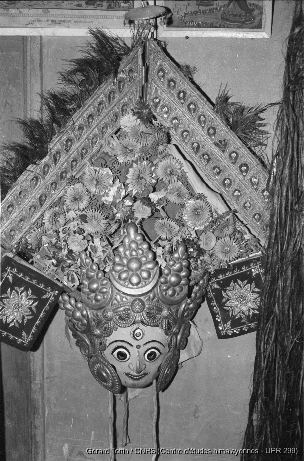Indra Jatra à Kathmandu (1995) / Indra Jatra : masque d'une déesse Matrika
 / Toffin, Gérard  / Kathmandu (Kathmandu district), Népal 