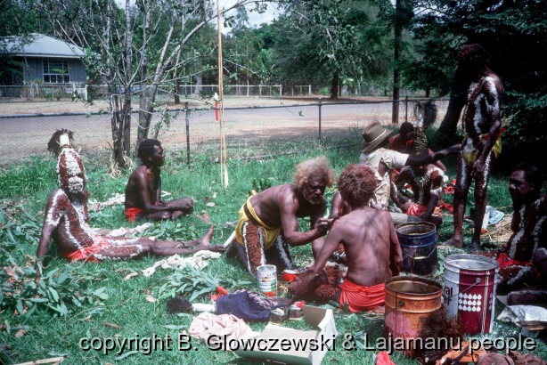 Selection of Photos from Lajamanu 1984 : exhibition, Musée des Confluences, Lyon, France, 2009  / NAIDOC: National Aboriginal Day / Barbara Glowczewski / Katherine, Northern Territory, Australia