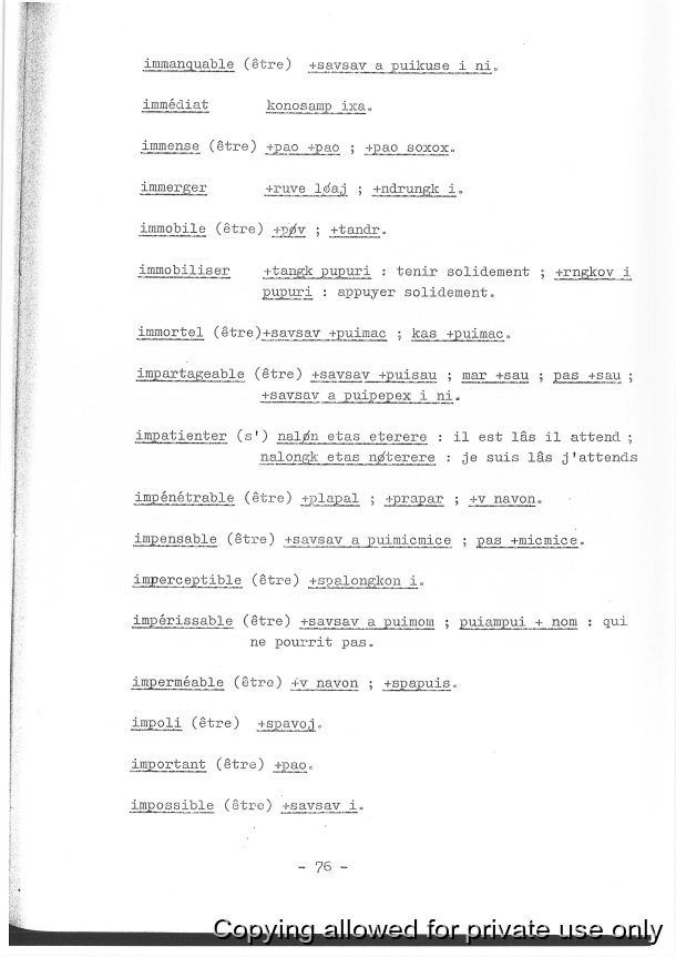 Dictionnaire Français - Port-Sandwich / Dictionnaire Français - Port-Sandwich / Charpentier, Jean-Michel / Vanuatu, Nouvelles-Hébrides, Malekula, Port Sandiwch, Lamap