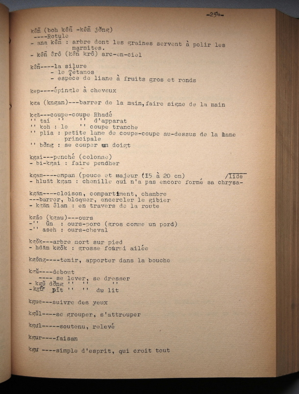 Dictionnaire rhadé-français par Davias-Baudrit / lettre K: lettre KG / Davias-Baudrit M.E.P, Jean-René /  Viet Nam/ Viet Nam