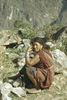 Femme Tamang avec un couteau et des bracelets en argent, dans la haute Ankhu Khola 