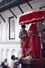 Indra Jatra : changement de la statue d'Hanuman pendant la cérémonie d'érection du mât (1er jour, astrologiquement daté)