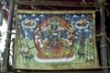 Indra Jatra : thangka sur le petit autel temporaire à Bhairav, près de Svet Bhairav à Hanuman Dhoka