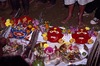 Indra Jatra : exposition des masques et costumes de l'Halchok pyaakhan (troupe Sava bhaku)