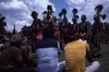 Lajamanu people marching and dacing for NAIDOC