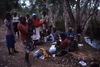 Lajamanu people marching and dacing for NAIDOC